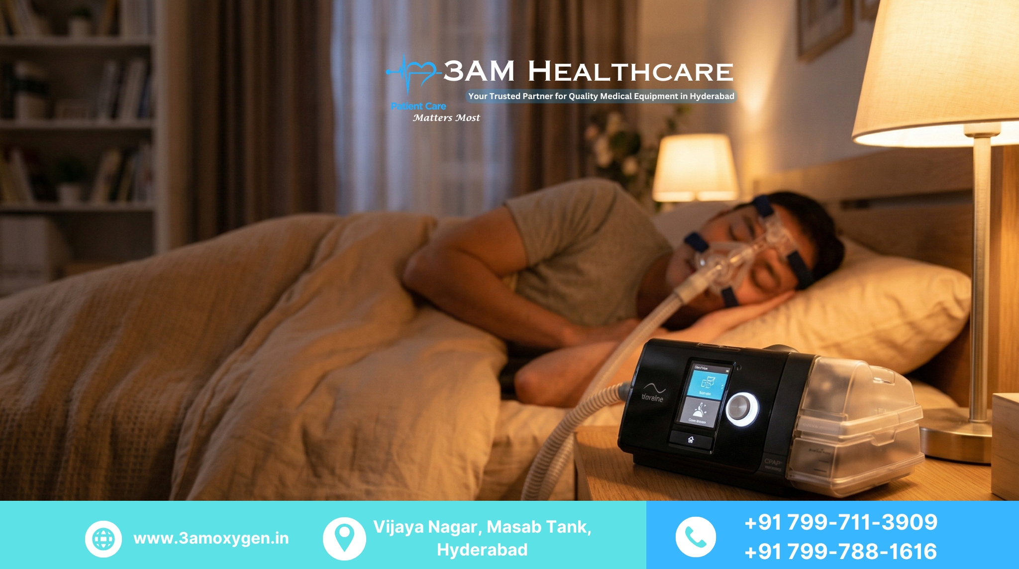 CPAP machine price in India 2026 — rent vs buy guide by 3AM Healthcare Hyderabad